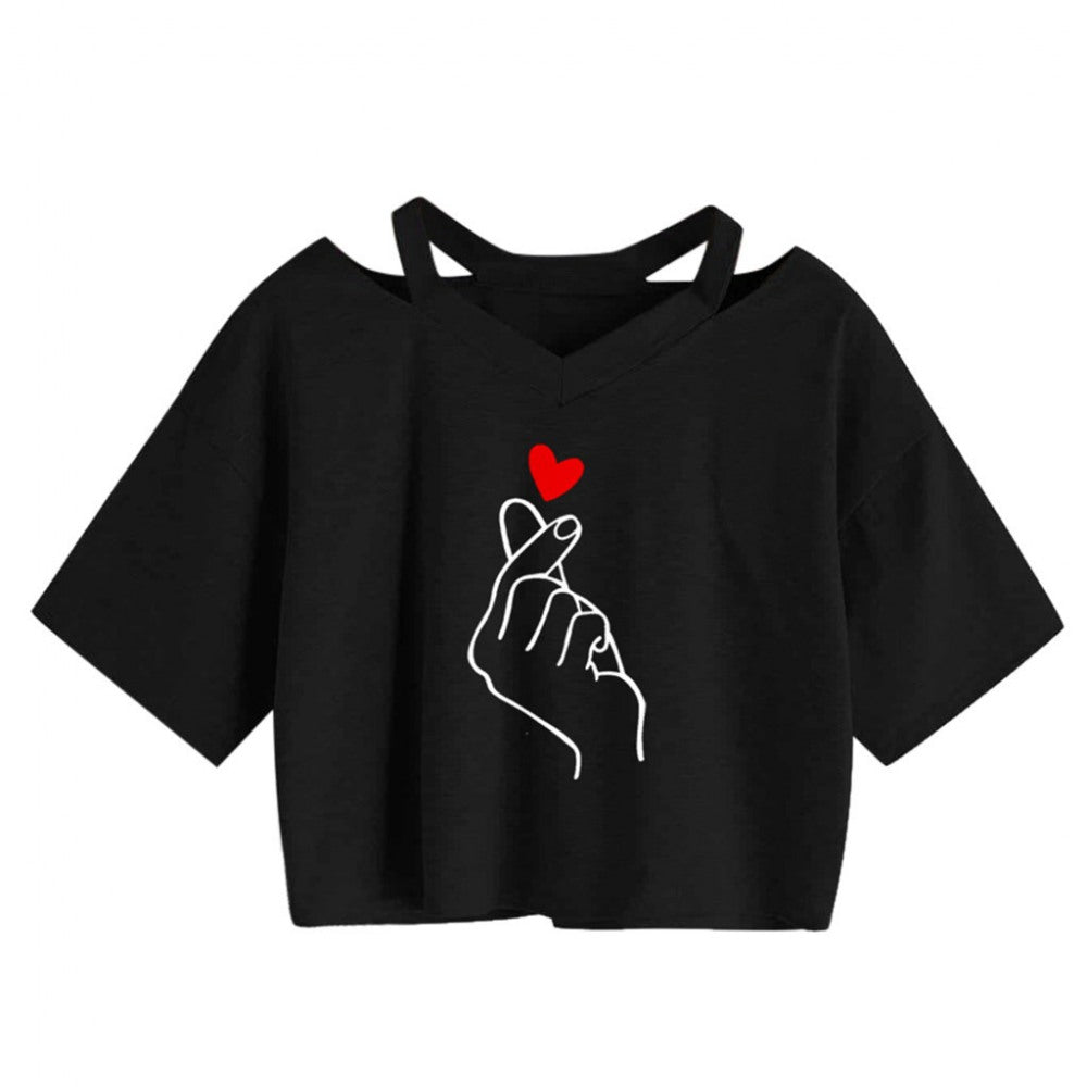 Women's Printed V-Neck T-Shirt