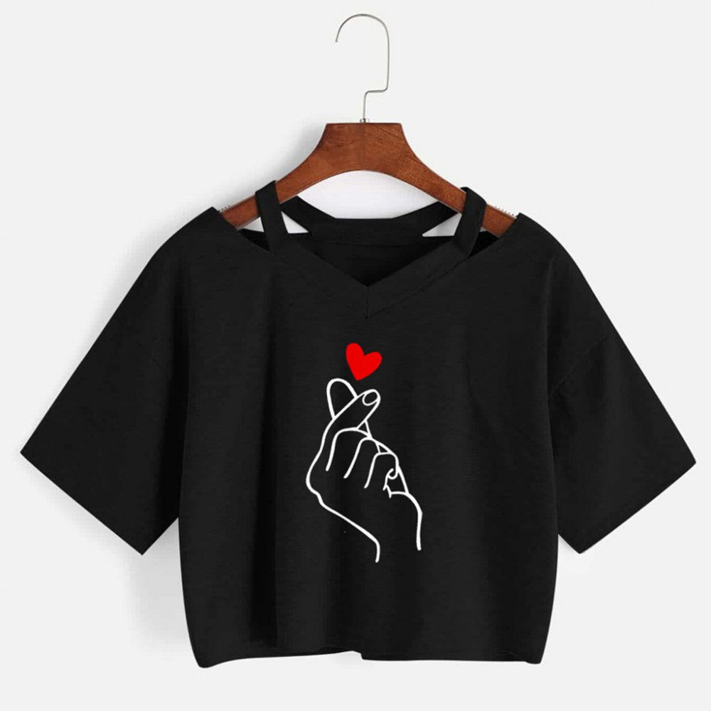 Women's Printed V-Neck T-Shirt